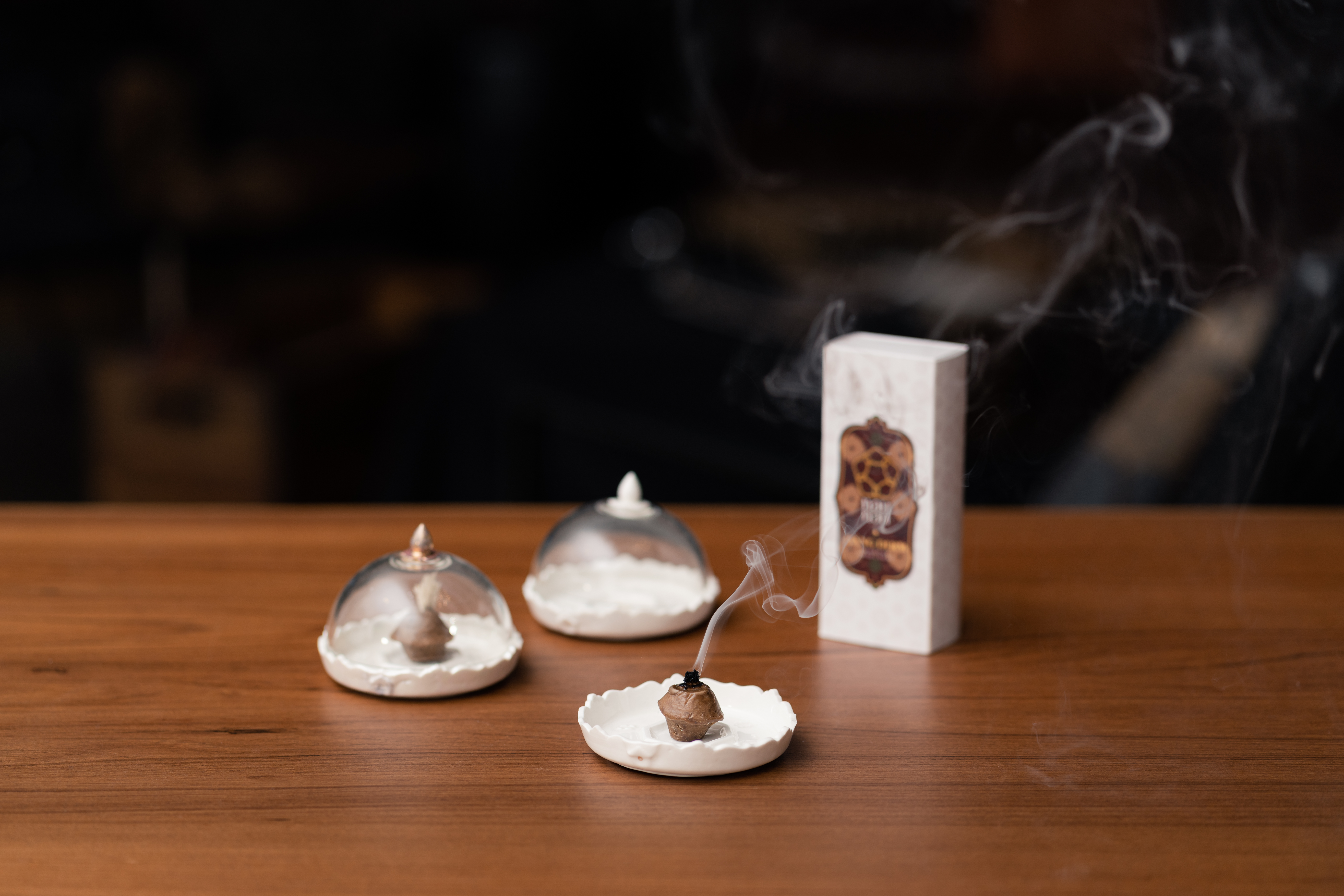 Candle with Benjarong-inspired ceramic holder