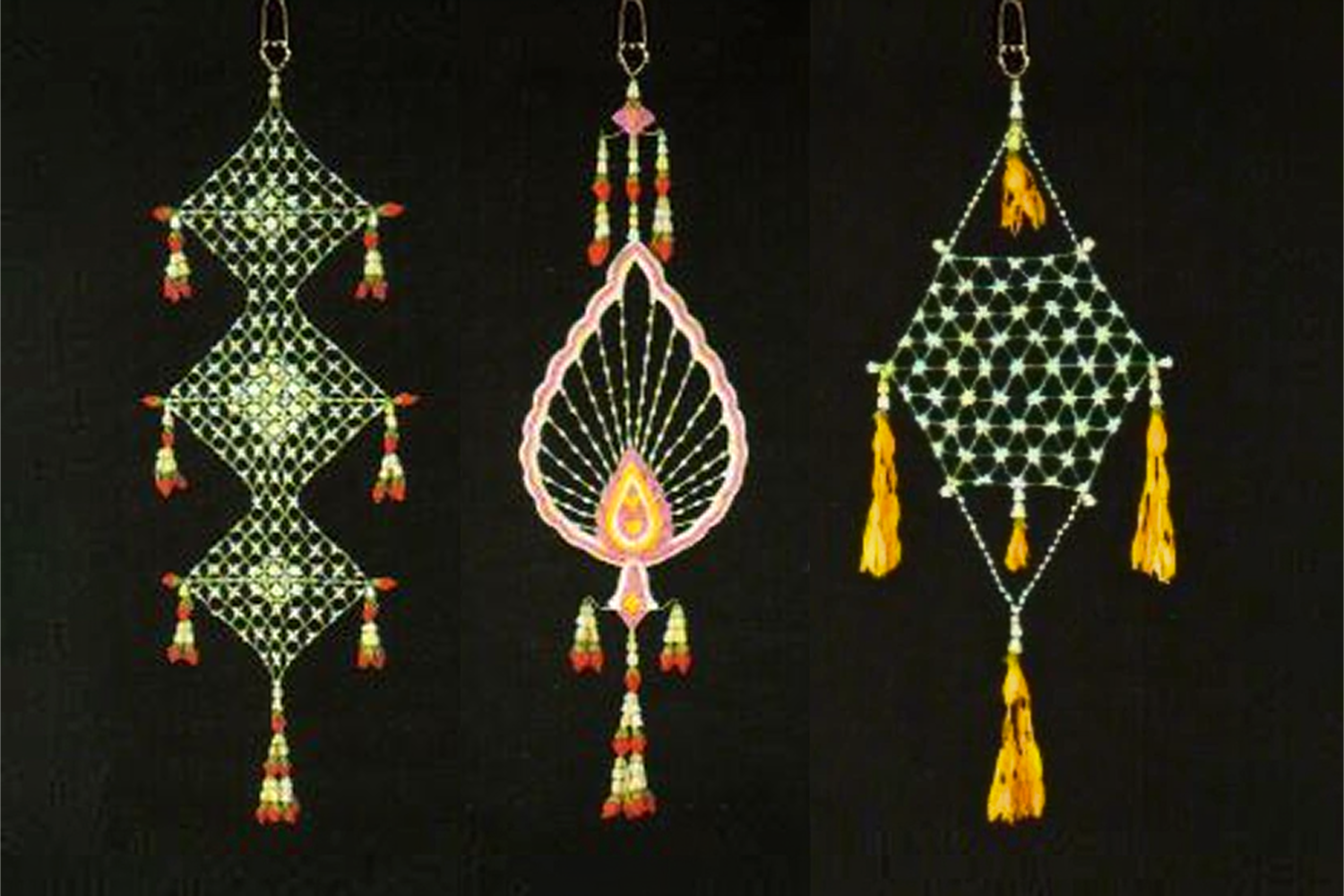 Traditional Thai floral mobile woven from banana tree and garland